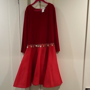 Charles David Red Kids Dress with Gold Details